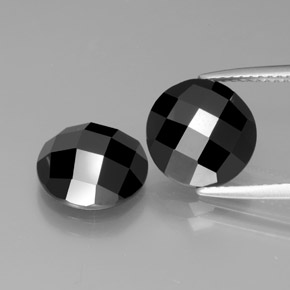 Pedras preciosas de espinélio preto natural de 7,63 ct, corte redondo, opaco