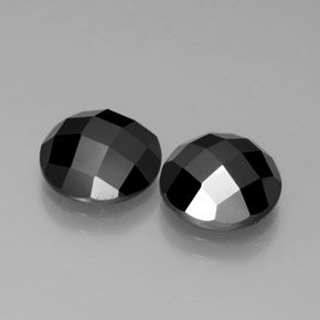Pedras preciosas de espinélio preto natural de 7,63 ct, corte redondo, opaco