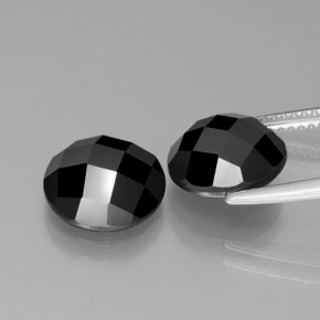 Pedras preciosas de espinélio preto natural de 7,63 ct, corte redondo, opaco