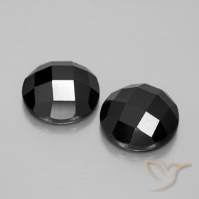 Pedras preciosas de Espinélio Preto natural de 9.76 ct, Redondo, Opaco