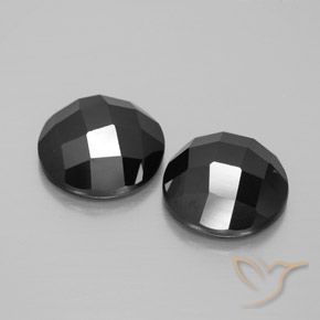 Pedras preciosas de Espinélio Preto natural de 8.89 ct, Redondo, Opaco
