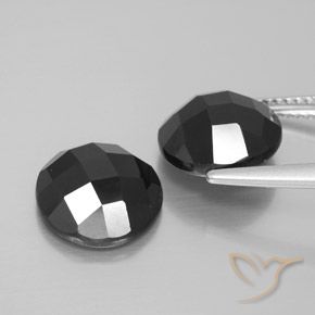 Pedras preciosas de Espinélio Preto natural de 8.89 ct, Redondo, Opaco
