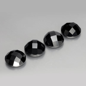 Pedras preciosas de espinélio preto natural de 14,07 ct, corte redondo, opaco