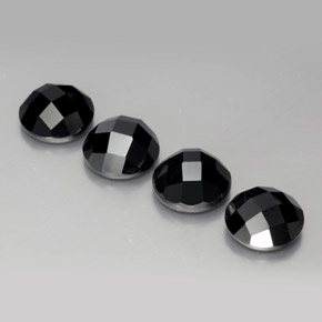 Pedras preciosas de espinélio preto natural de 14,07 ct, corte redondo, opaco
