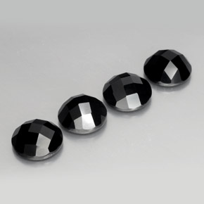 Pedras preciosas de espinélio preto natural de 13,66 ct, corte redondo, opaco