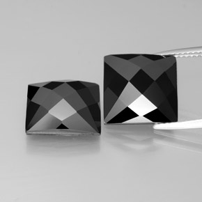 Pedras preciosas de espinélio preto natural de 15,79 ct, quadrado, opaco