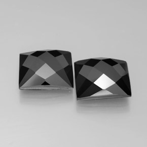 Pedras preciosas de espinélio preto natural de 15,79 ct, quadrado, opaco