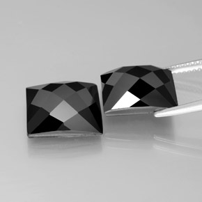 Pedras preciosas de espinélio preto natural de 15,79 ct, quadrado, opaco