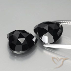 Pedras preciosas de Espinélio Preto natural de 17.33 ct, Coração, Opaco