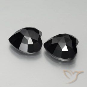 Pedras preciosas de Espinélio Preto natural de 17.07 ct, Coração, Opaco
