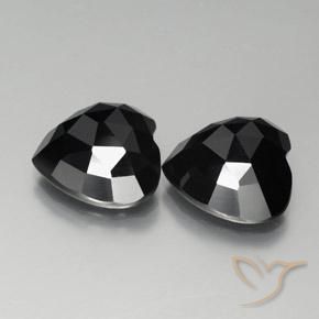 Pedras preciosas de Espinélio Preto natural de 17.60 ct, Coração, Opaco