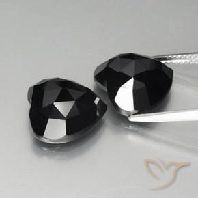 Pedras preciosas de Espinélio Preto natural de 17.60 ct, Coração, Opaco