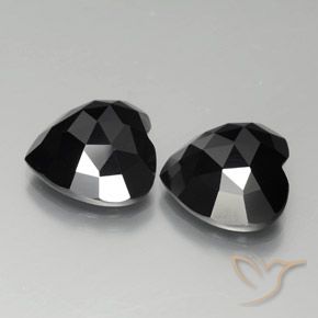Pedras preciosas de Espinélio Preto natural de 17.48 ct, Coração, Opaco
