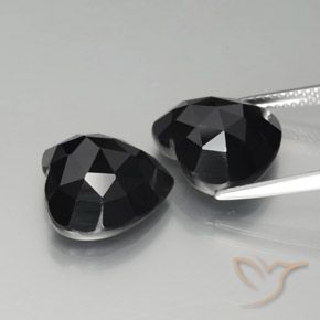 Pedras preciosas de Espinélio Preto natural de 17.48 ct, Coração, Opaco