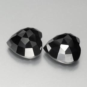 Pedras preciosas de Espinélio Preto natural de 19.39 ct, Coração, Opaco