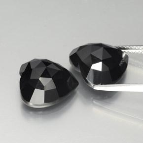 Pedras preciosas de Espinélio Preto natural de 19.39 ct, Coração, Opaco