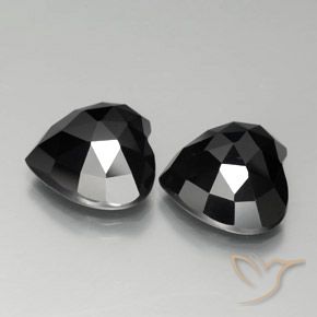 Pedras preciosas de Espinélio Preto natural de 17.73 ct, Coração, Opaco