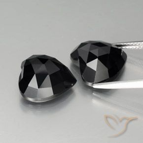 Pedras preciosas de Espinélio Preto natural de 17.73 ct, Coração, Opaco