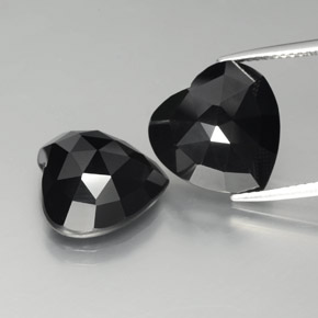 Pedras preciosas de espinélio preto natural de 17,28 ct, formato de coração, opaco