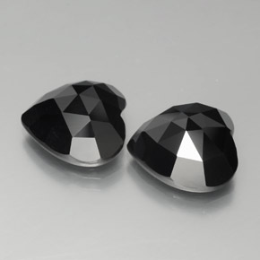 Pedras preciosas de espinélio preto natural de 17,28 ct, formato de coração, opaco