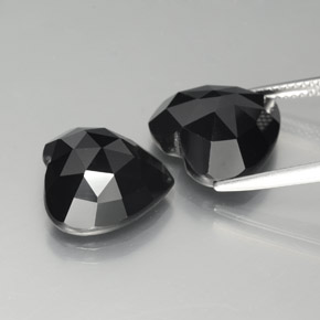Pedras preciosas de espinélio preto natural de 17,28 ct, formato de coração, opaco