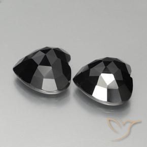 Pedras preciosas de Espinélio Preto natural de 16.97 ct, Coração, Opaco