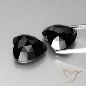 Pedras preciosas de Espinélio Preto natural de 16.97 ct, Coração, Opaco
