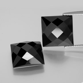 Pedras preciosas de espinélio preto natural de 15,88 ct, quadrado, opaco