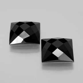 Pedras preciosas de espinélio preto natural de 15,88 ct, quadrado, opaco
