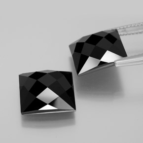 Pedras preciosas de espinélio preto natural de 15,88 ct, quadrado, opaco