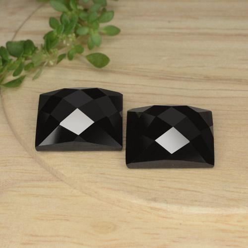 Pedras preciosas de espinélio preto natural de 16,63 ct, quadrado, opaco