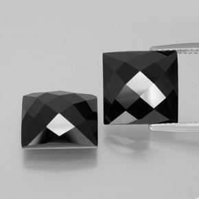 Pedras preciosas de espinélio preto natural de 16,18 ct, quadrado, opaco