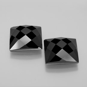 Pedras preciosas de espinélio preto natural de 16,18 ct, quadrado, opaco
