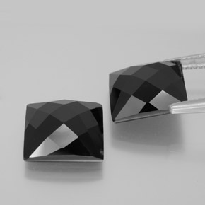 Pedras preciosas de espinélio preto natural de 16,18 ct, quadrado, opaco