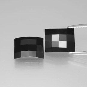 Pedras preciosas de espinélio preto natural de 6,90 ct, baguete, opaco
