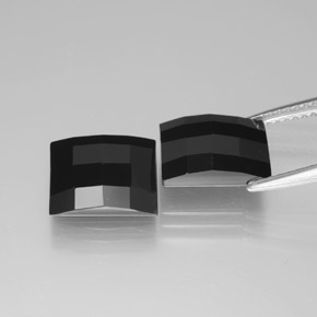 Pedras preciosas de espinélio preto natural de 6,90 ct, baguete, opaco