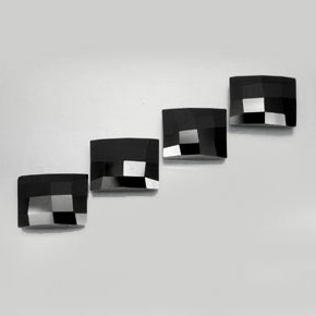 Pedras preciosas de espinélio preto natural de 8,24 ct, baguete, opaco