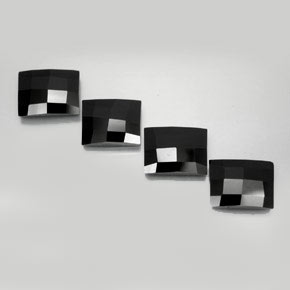 Pedras preciosas de espinélio preto natural de 8,24 ct, baguete, opaco