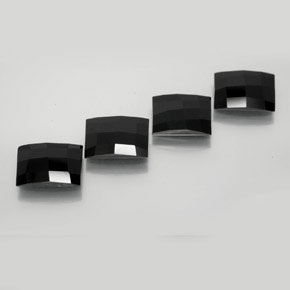 Pedras preciosas de espinélio preto natural de 8,24 ct, baguete, opaco