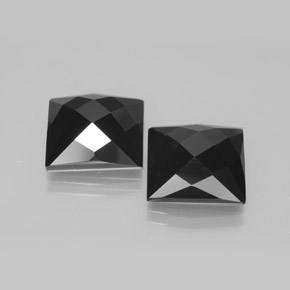 Pedras preciosas de espinélio preto natural de 16,62 ct, quadrado, opaco