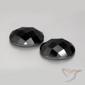 Pedras preciosas de Espinélio Preto natural de 14.12 ct, oval, Opaco