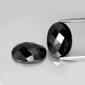 Pedras preciosas de Espinélio Preto natural de 12.59 ct, Corte Oval, Opaco