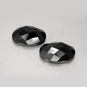 Pedras preciosas de Espinélio Preto natural de 12.59 ct, Corte Oval, Opaco