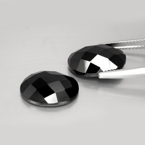 Pedras preciosas de Espinélio Preto natural de 12.59 ct, Corte Oval, Opaco