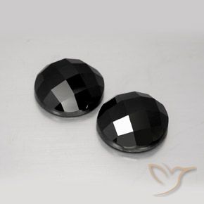 Pedras preciosas de Espinélio Preto natural de 14.78 ct, Redondo, Opaco
