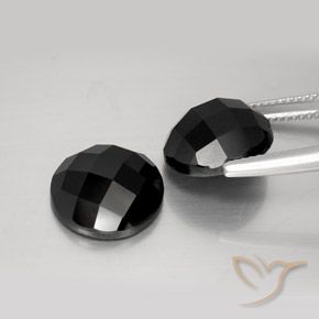 Pedras preciosas de Espinélio Preto natural de 14.78 ct, Redondo, Opaco
