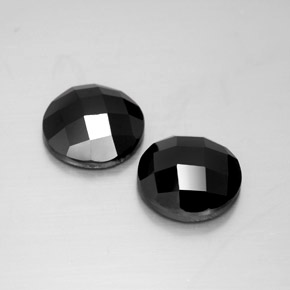 Pedras preciosas de espinélio preto natural de 8,16 ct, corte redondo, opaco