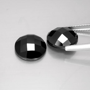 Pedras preciosas de espinélio preto natural de 8,16 ct, corte redondo, opaco