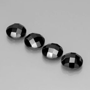 Pedras preciosas de espinélio preto natural de 17,89 ct, corte redondo, opaco