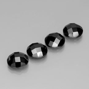 Pedras preciosas de espinélio preto natural de 17,89 ct, corte redondo, opaco